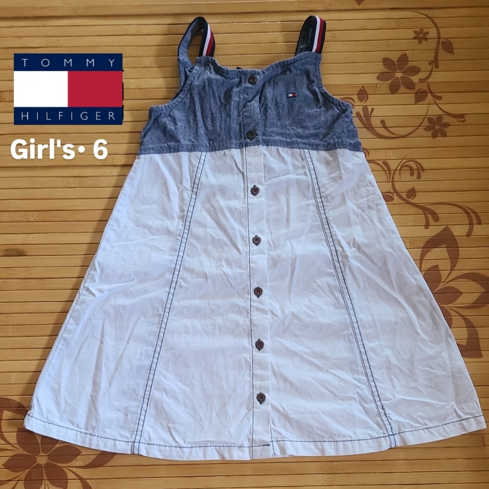 Girl's Tommy Hilfiger Denium and White Dress